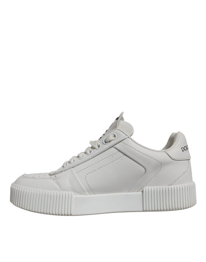 Dolce & Gabbana White Miami Leather Low Top Sneakers Shoes
