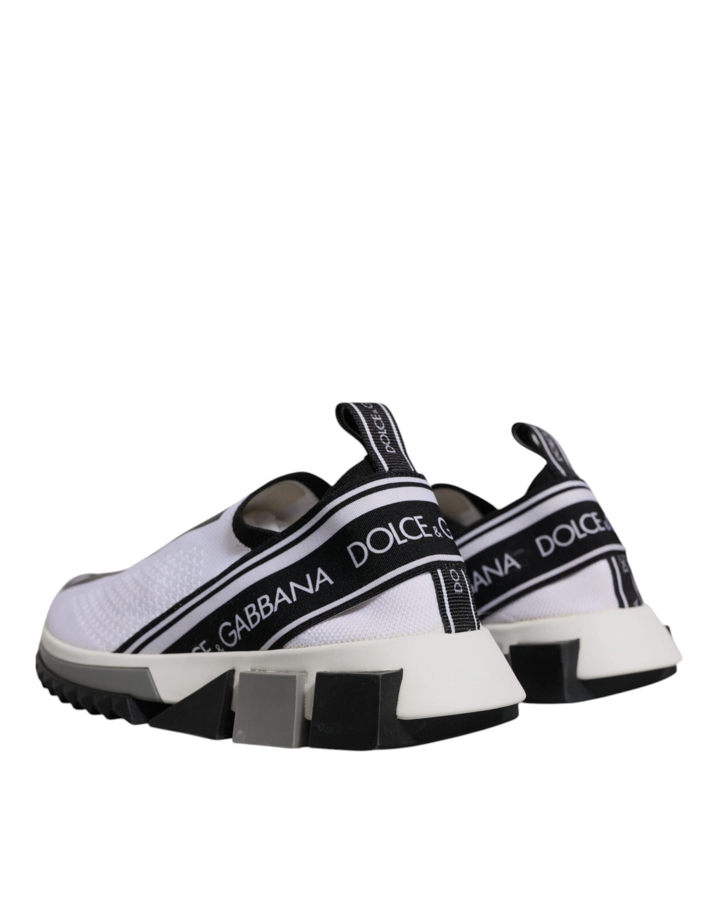 Dolce & Gabbana White Black Slip On Sorrento Sneakers Shoes
