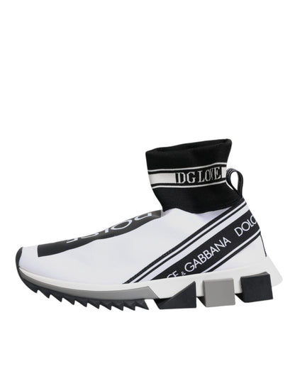 Dolce & Gabbana White Black Sorrento Socks Sneakers Shoes