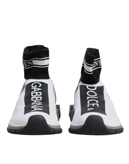 Dolce & Gabbana White Black Sorrento Socks Sneakers Shoes