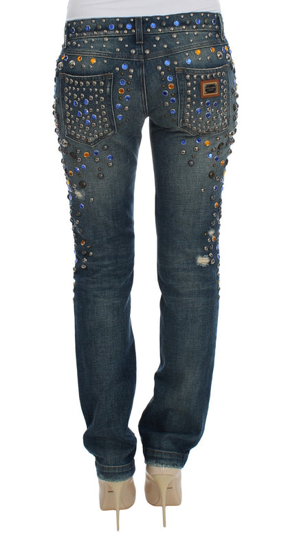Dolce & Gabbana Crystal Embellished GIRLY Slim Fit Jeans
