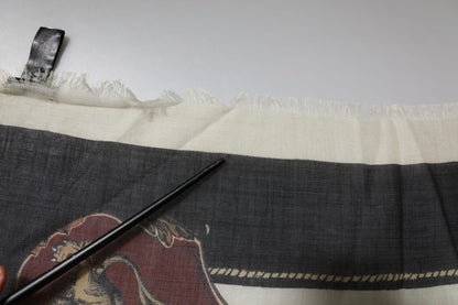 Dolce & Gabbana Multicolor Printed Cashmere Foulard Scarf