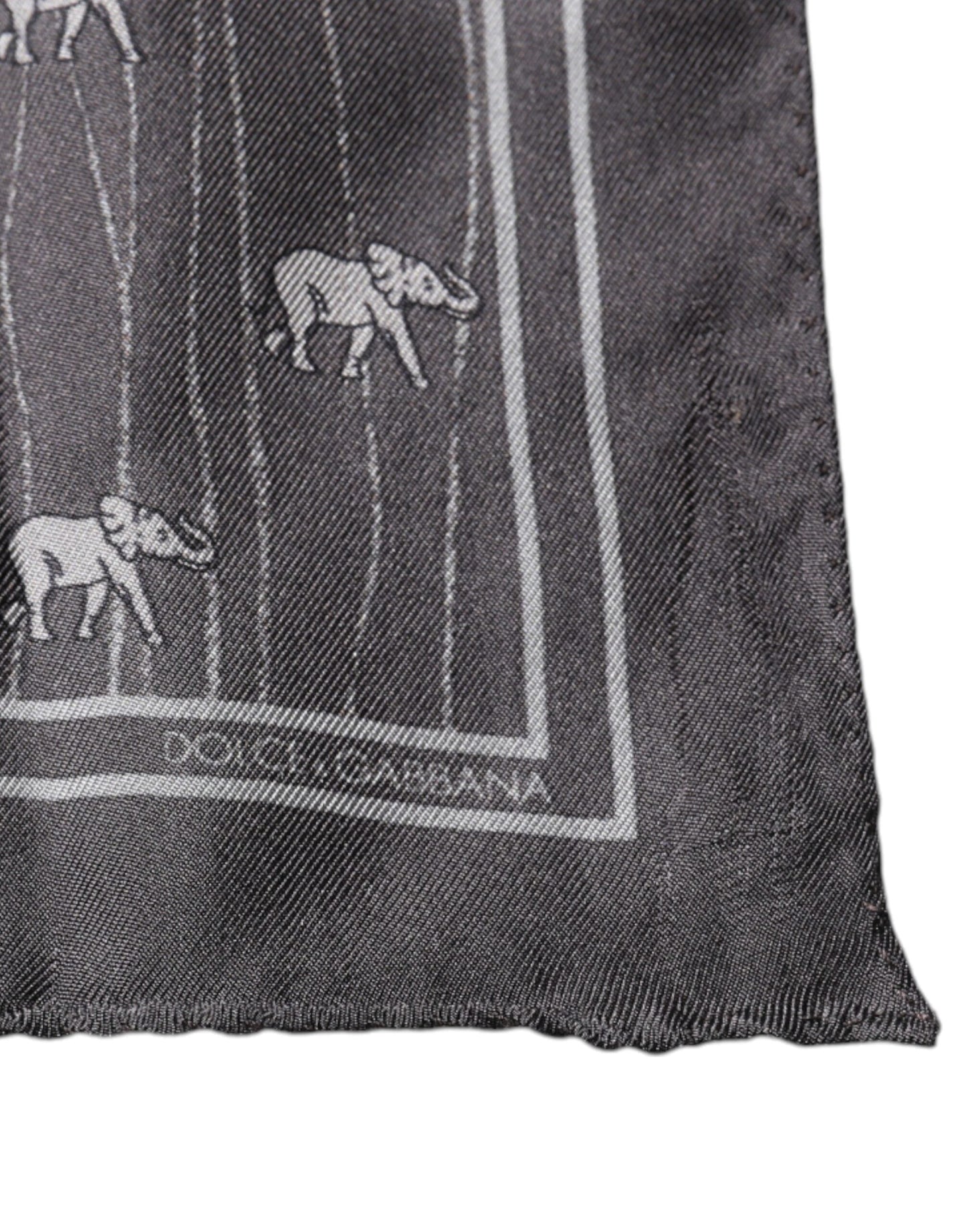 Dolce & Gabbana Brown Elephant Fantasy Handkerchief Scarf