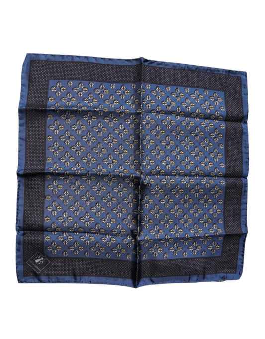 Dolce & Gabbana Blue Lady Bug Silk Square Handkerchief Scarf