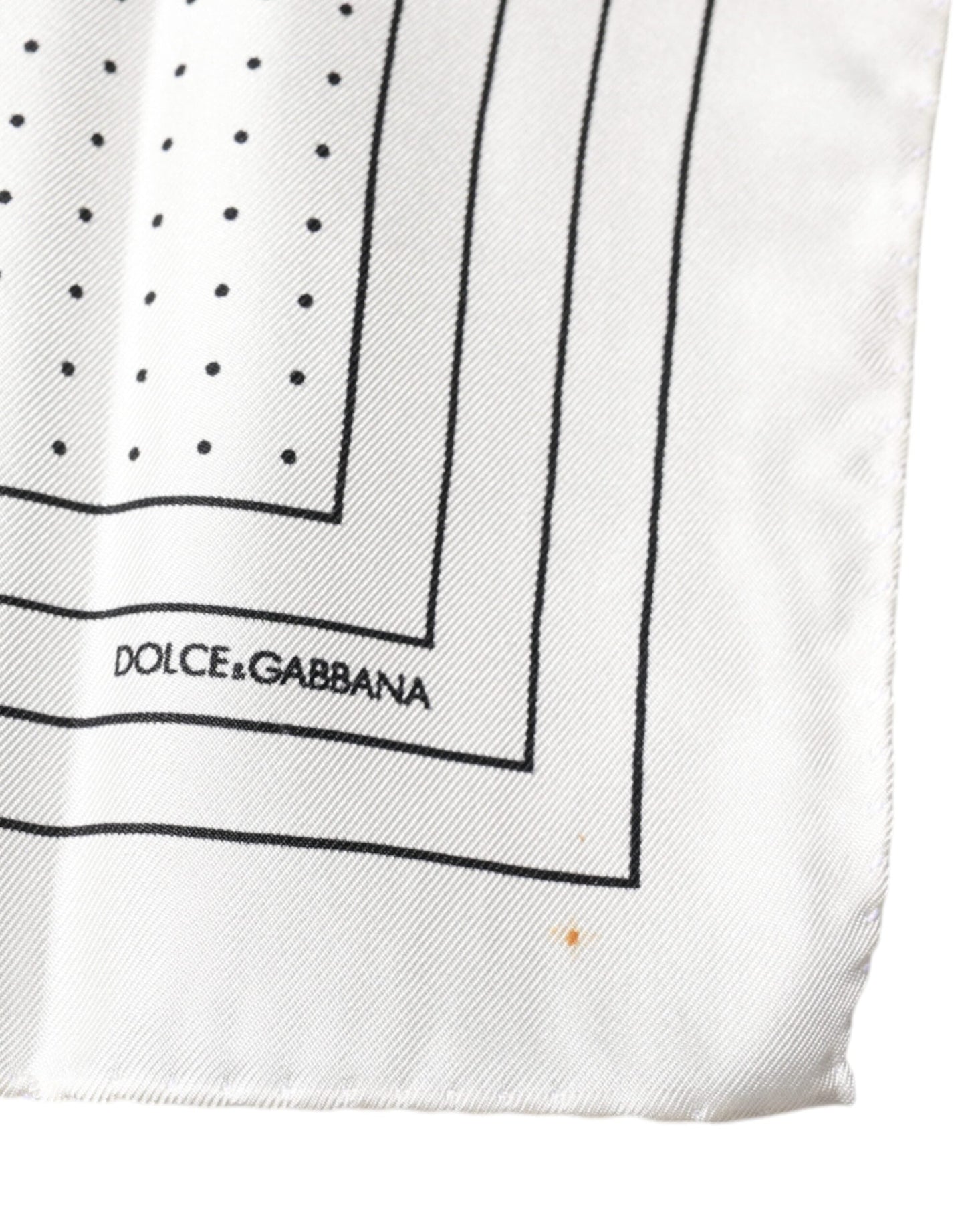 Dolce & Gabbana White Polka Dots Square Handkerchief Scarf