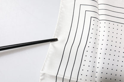 Dolce & Gabbana White Polka Dots Square Handkerchief Scarf