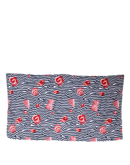 Dolce & Gabbana Multicolor Stripes Seashells Beach Towel