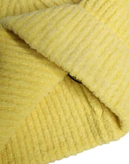 Dolce & Gabbana Yellow Cotton Knitted Winter Beanie Hat