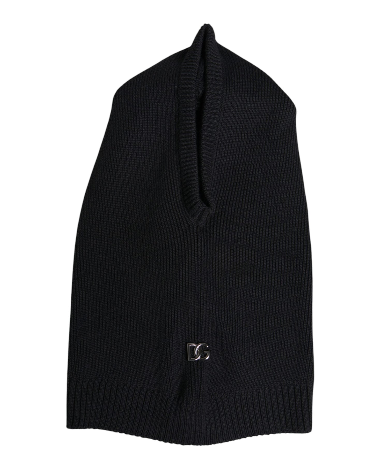 Dolce & Gabbana Black Wool Whole Head Wrap Balaclava Hat