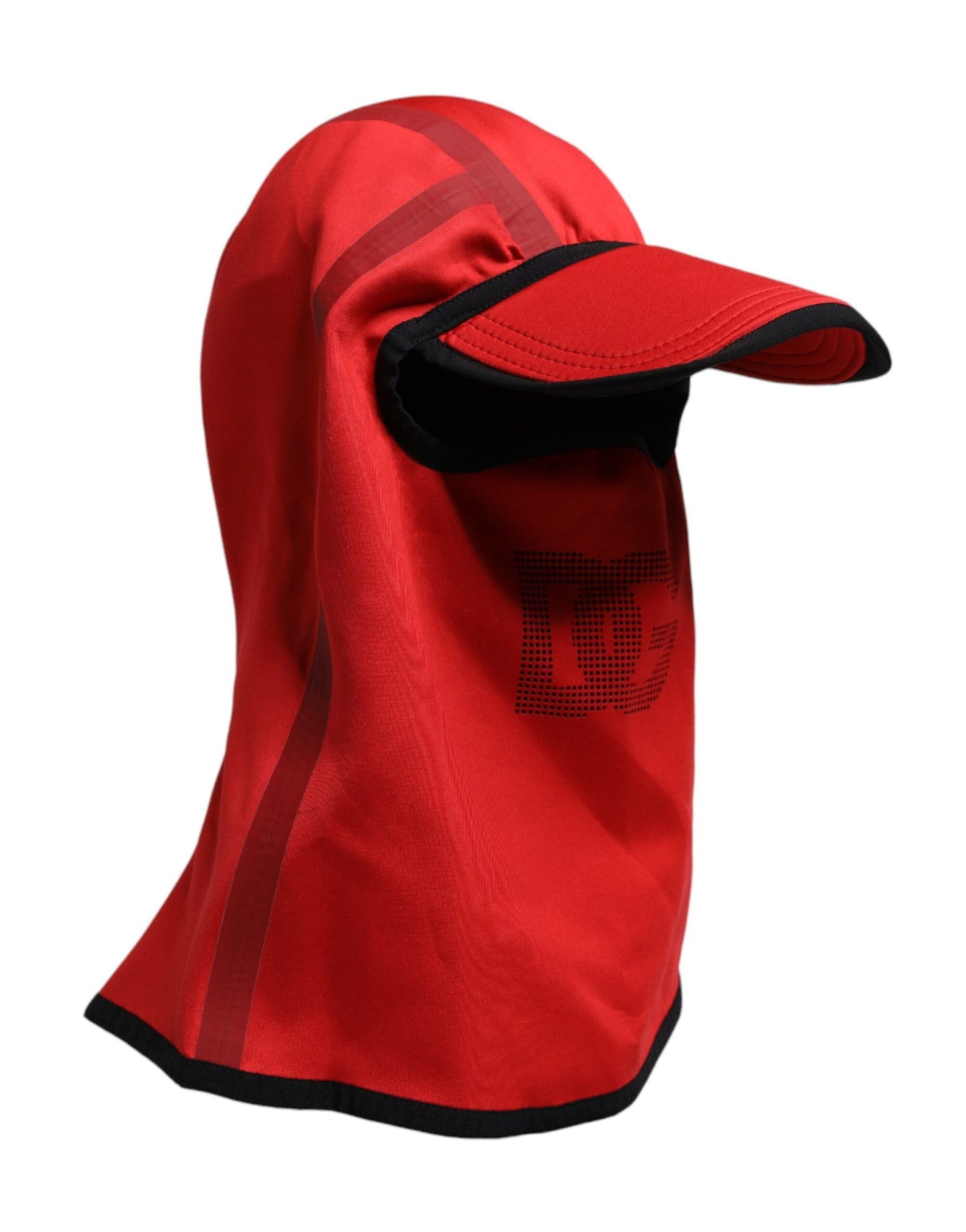 Dolce & Gabbana Red Logo Polyester Wide Brim Balaclava Hat