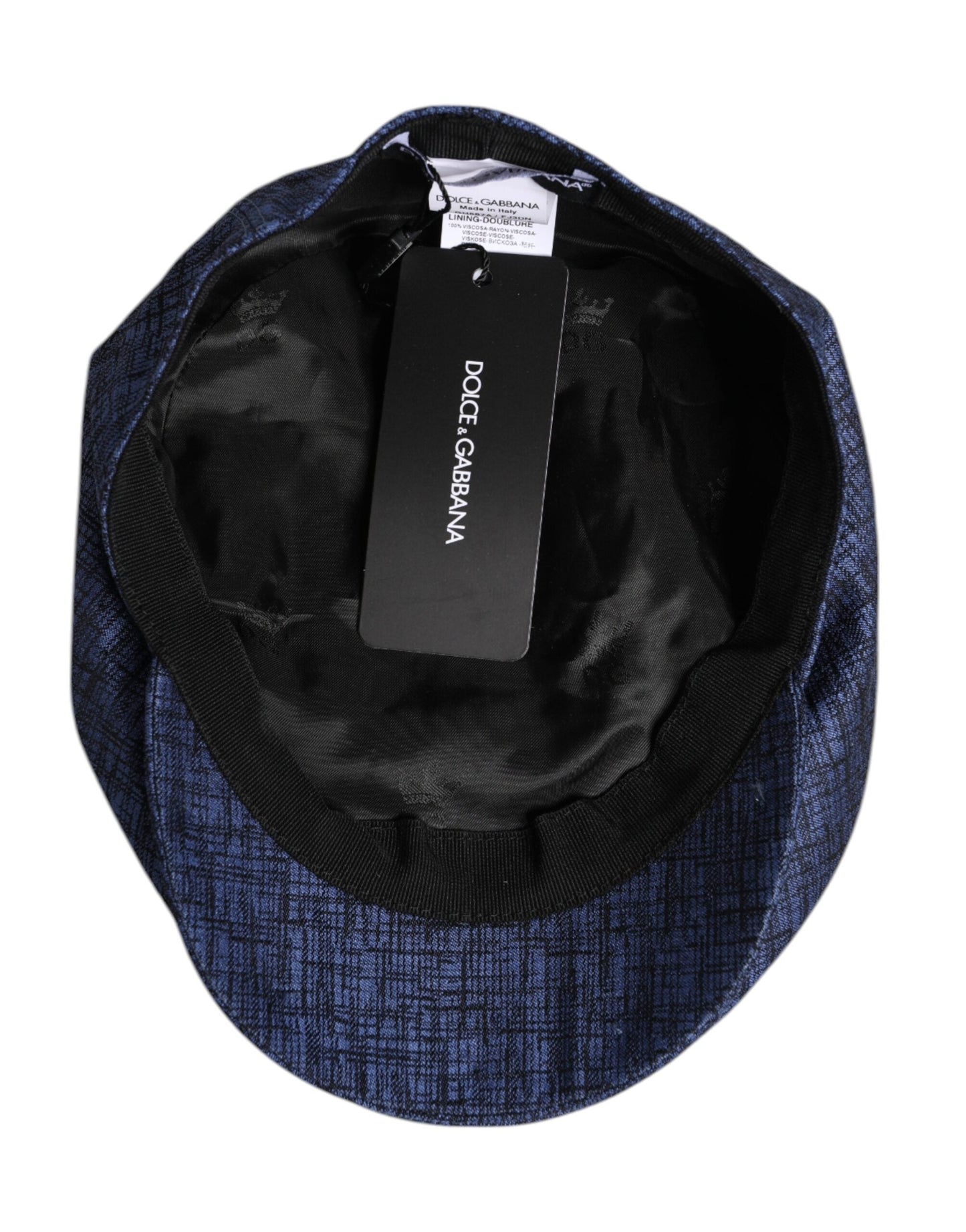 Dolce & Gabbana Blue Cotton Stretch Newsboy Hat