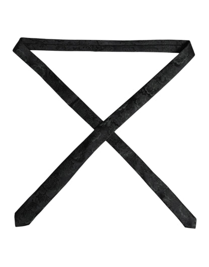 Dolce & Gabbana Dark Green Floral Silk Adjustable Necktie Tie