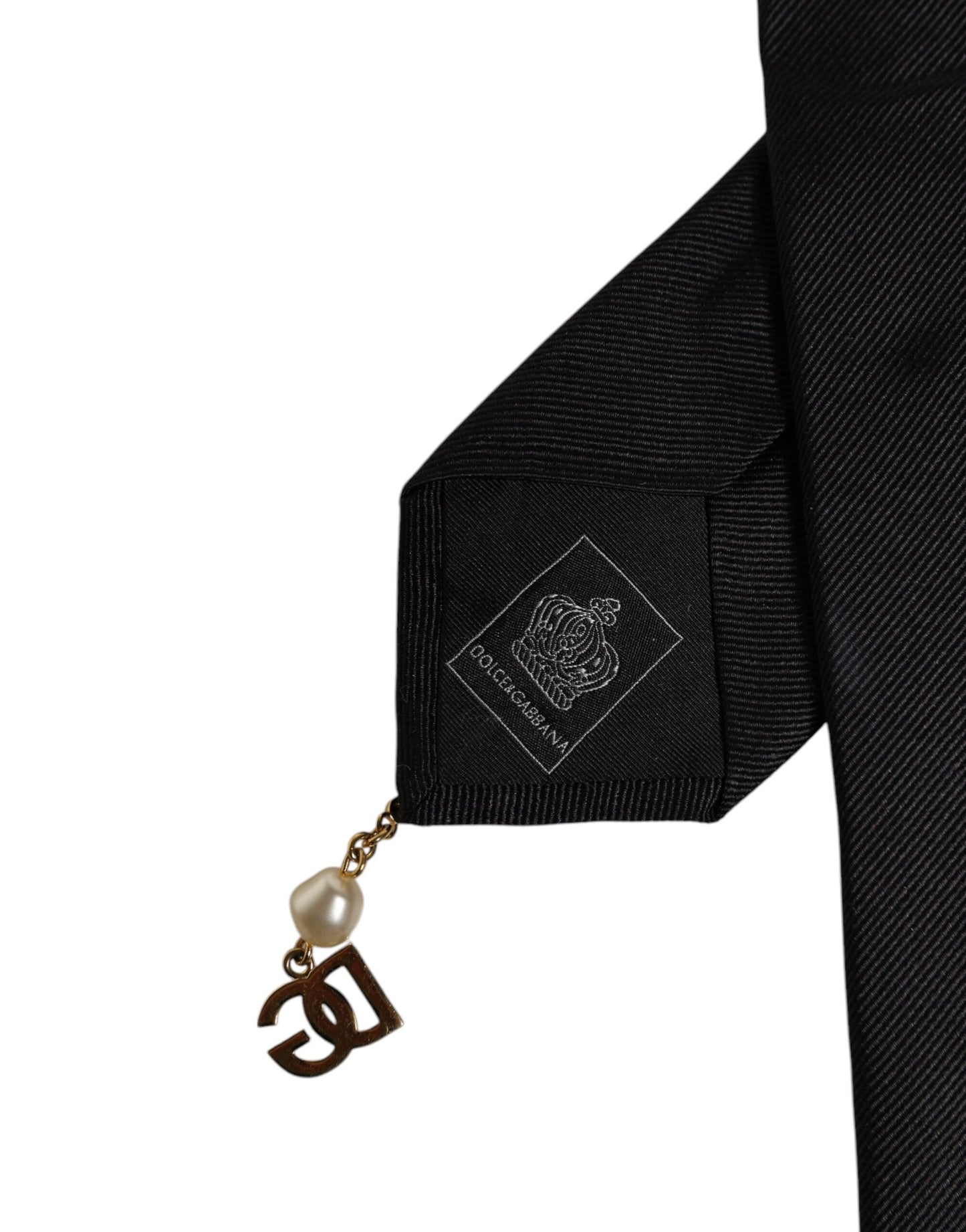 Dolce & Gabbana Black Logo Embellished Adjustable Necktie Tie