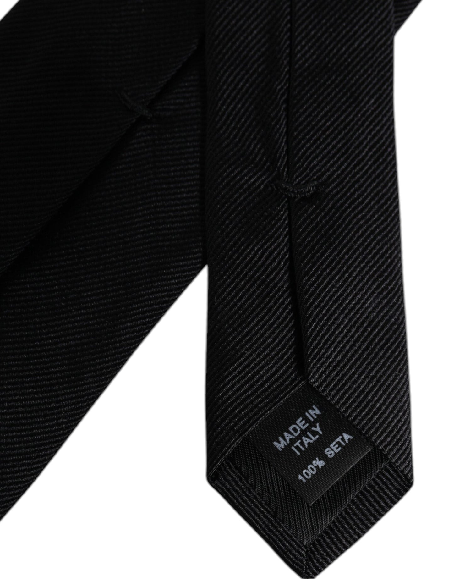 Dolce & Gabbana Black Solid Silk Adjustable Necktie Tie