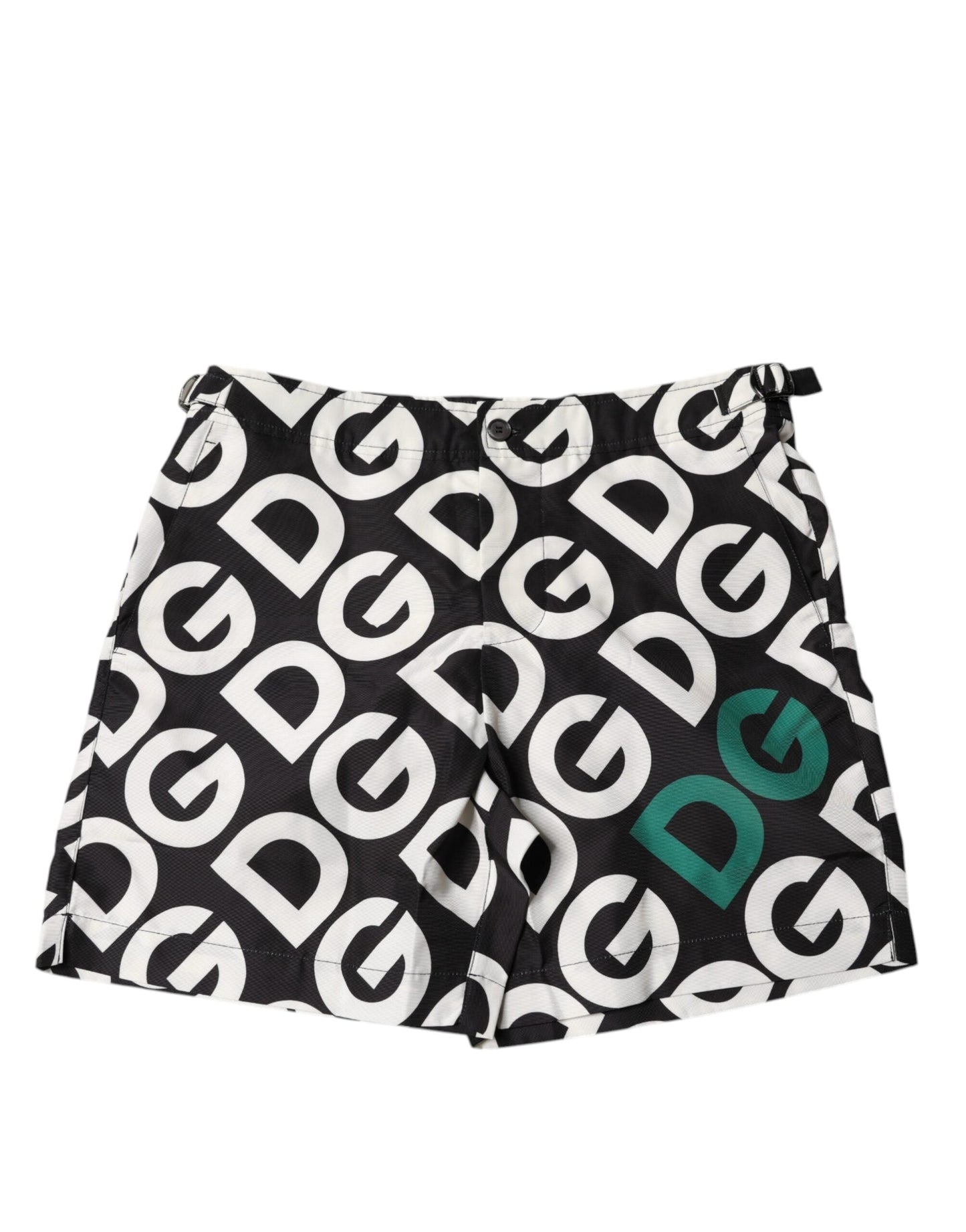 Dolce & Gabbana Black White Logo Beachwear Shorts Swimwear