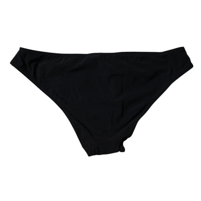 Dolce & Gabbana Black Nylon Stretch Mid Waist Panty Underwear