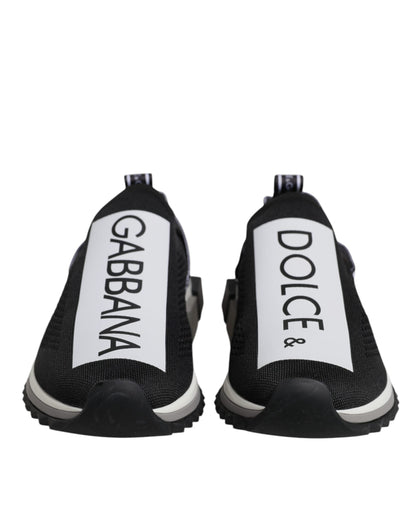 Dolce & Gabbana Black White Slip On Sorrento Sneakers Shoes