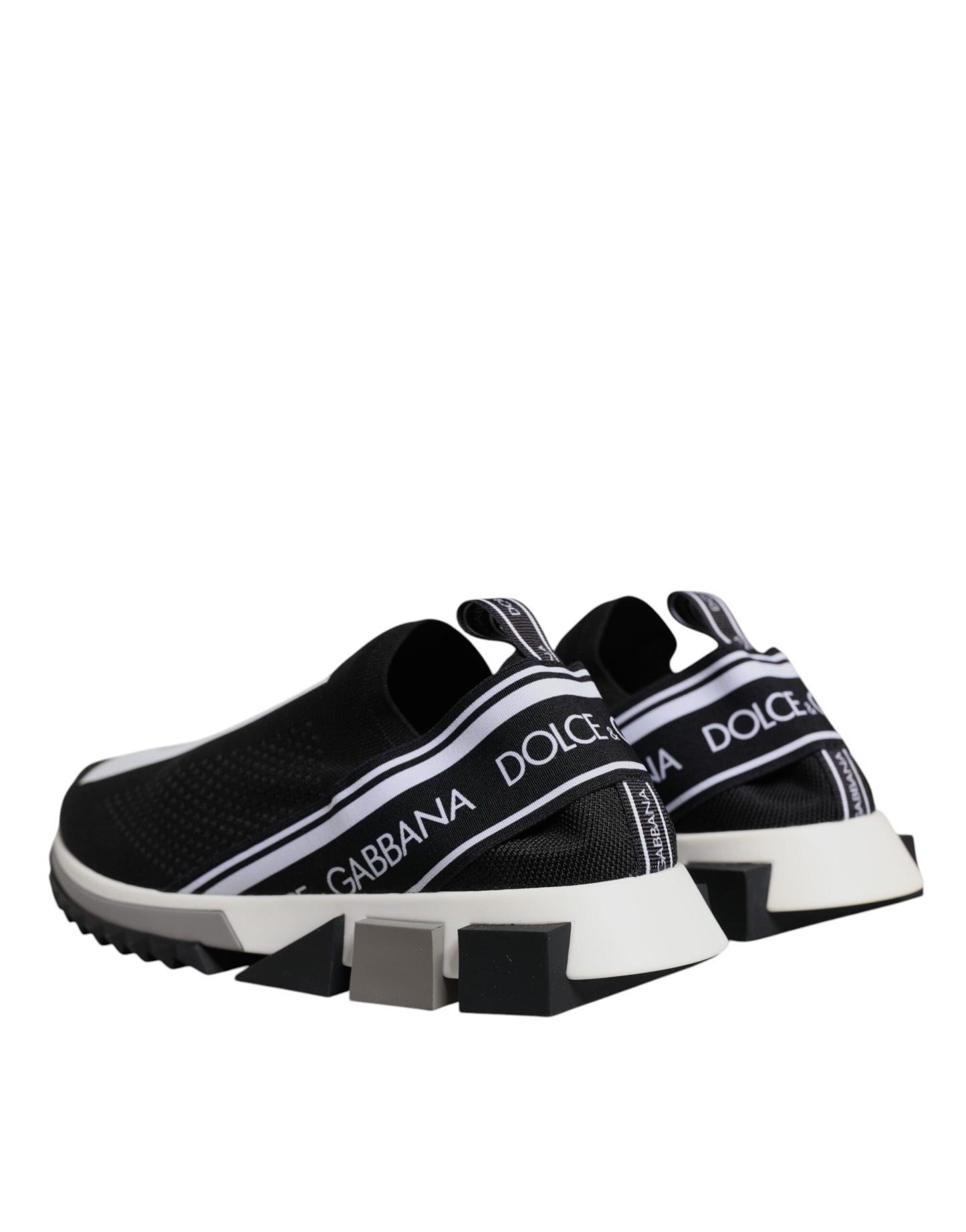 Dolce & Gabbana Black White Slip On Sorrento Sneakers Shoes