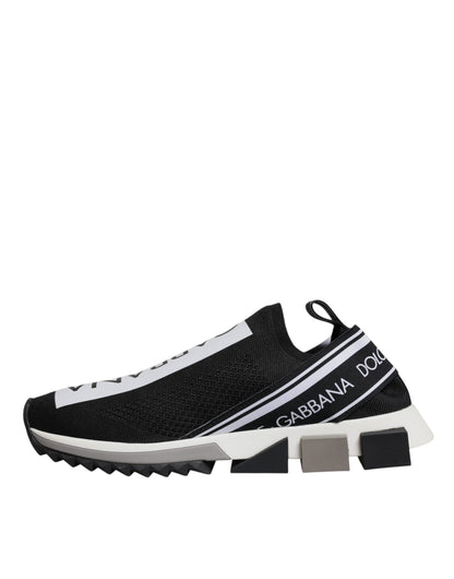 Dolce & Gabbana Black White Slip On Sorrento Sneakers Shoes