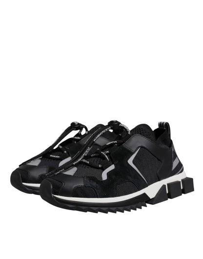 Dolce & Gabbana Black Mesh Sorrento Trekking Sneakers Shoes