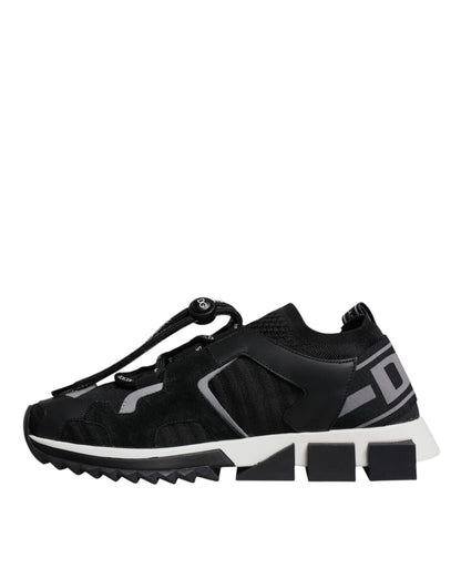 Dolce & Gabbana Black Mesh Sorrento Trekking Sneakers Shoes