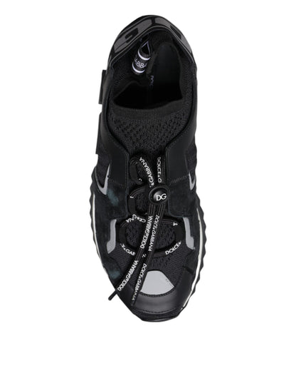 Dolce & Gabbana Black Mesh Sorrento Trekking Sneakers Shoes