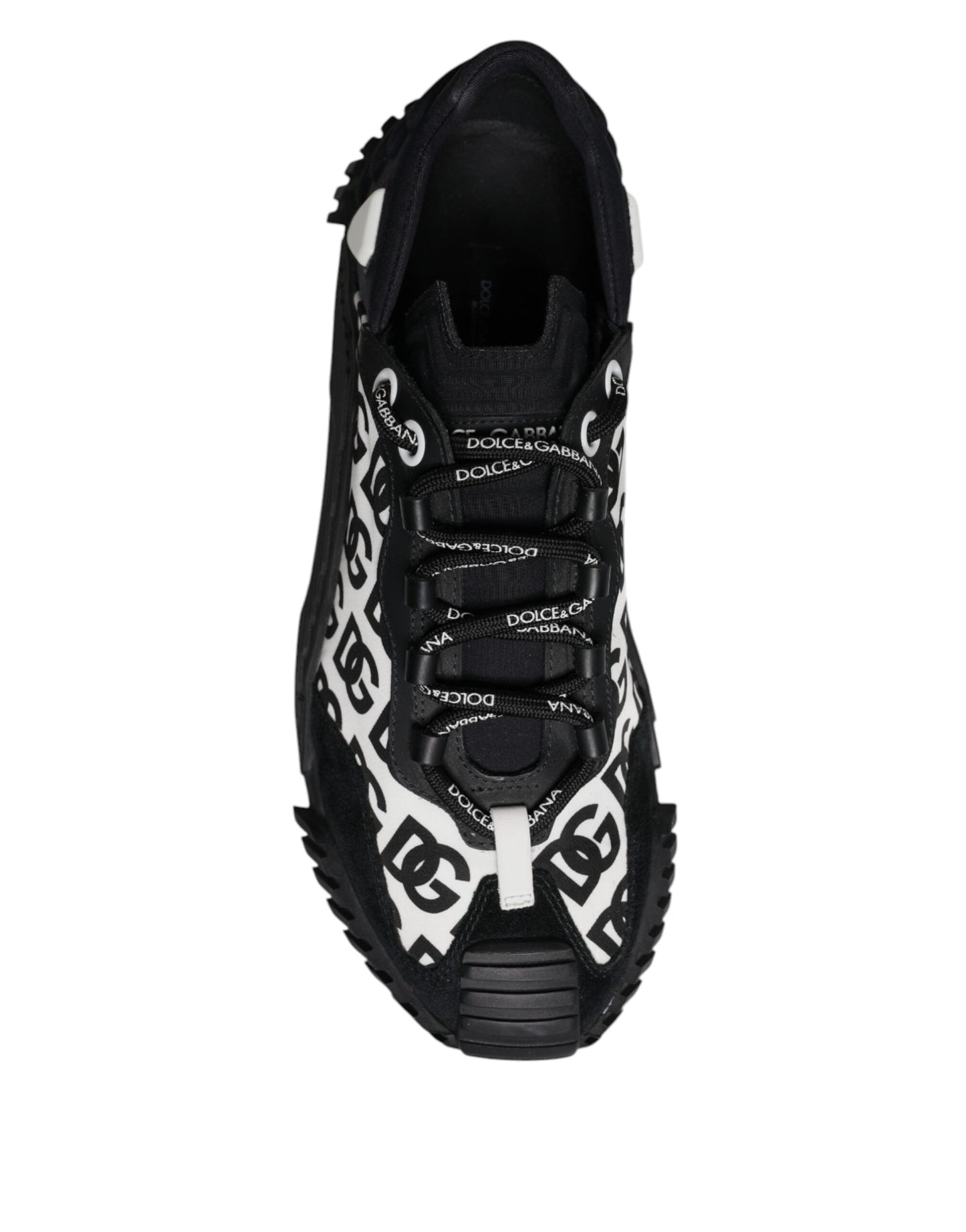 Dolce & Gabbana Black Logo Lace Up Low Top NS1 Sneakers Shoes