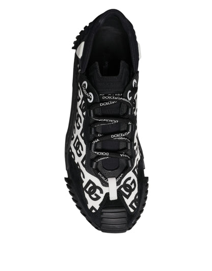 Dolce & Gabbana Black Logo Lace Up Low Top NS1 Sneakers Shoes