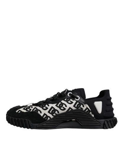 Dolce & Gabbana Black Logo Lace Up Low Top NS1 Sneakers Shoes
