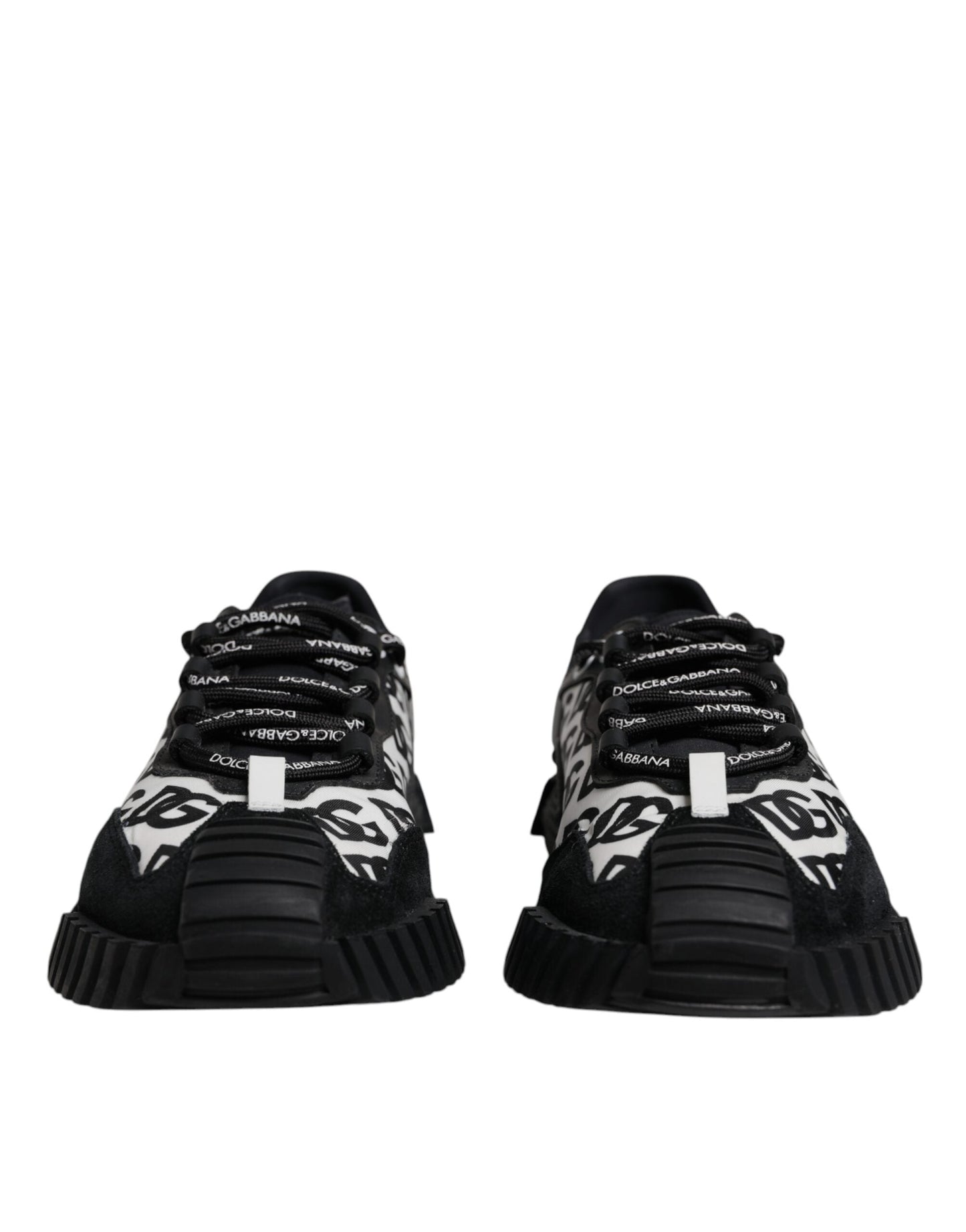 Dolce & Gabbana Black Logo Lace Up Low Top NS1 Sneakers Shoes