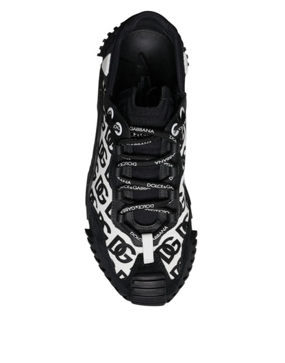 Dolce & Gabbana Black Logo Lace Up Low Top NS1 Sneakers Shoes