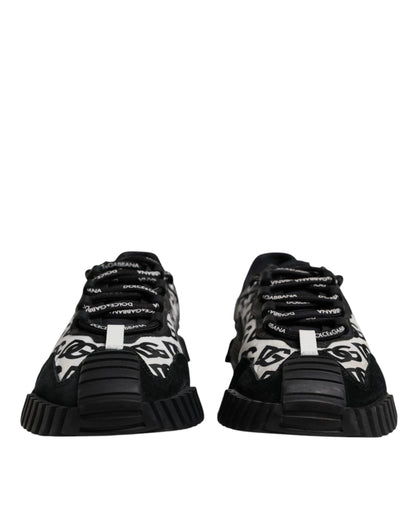 Dolce & Gabbana Black Logo Lace Up Low Top NS1 Sneakers Shoes