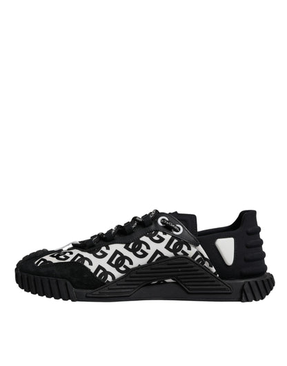 Dolce & Gabbana Black Logo Lace Up Low Top NS1 Sneakers Shoes