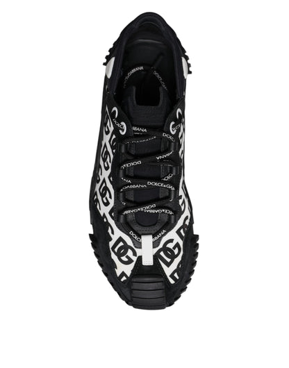 Dolce & Gabbana Black Logo Lace Up Low Top NS1 Sneakers Shoes