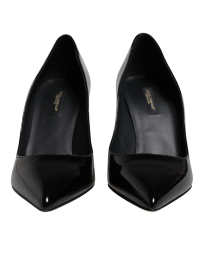 Dolce & Gabbana Black Patent Leather High Heels Pumps Shoes