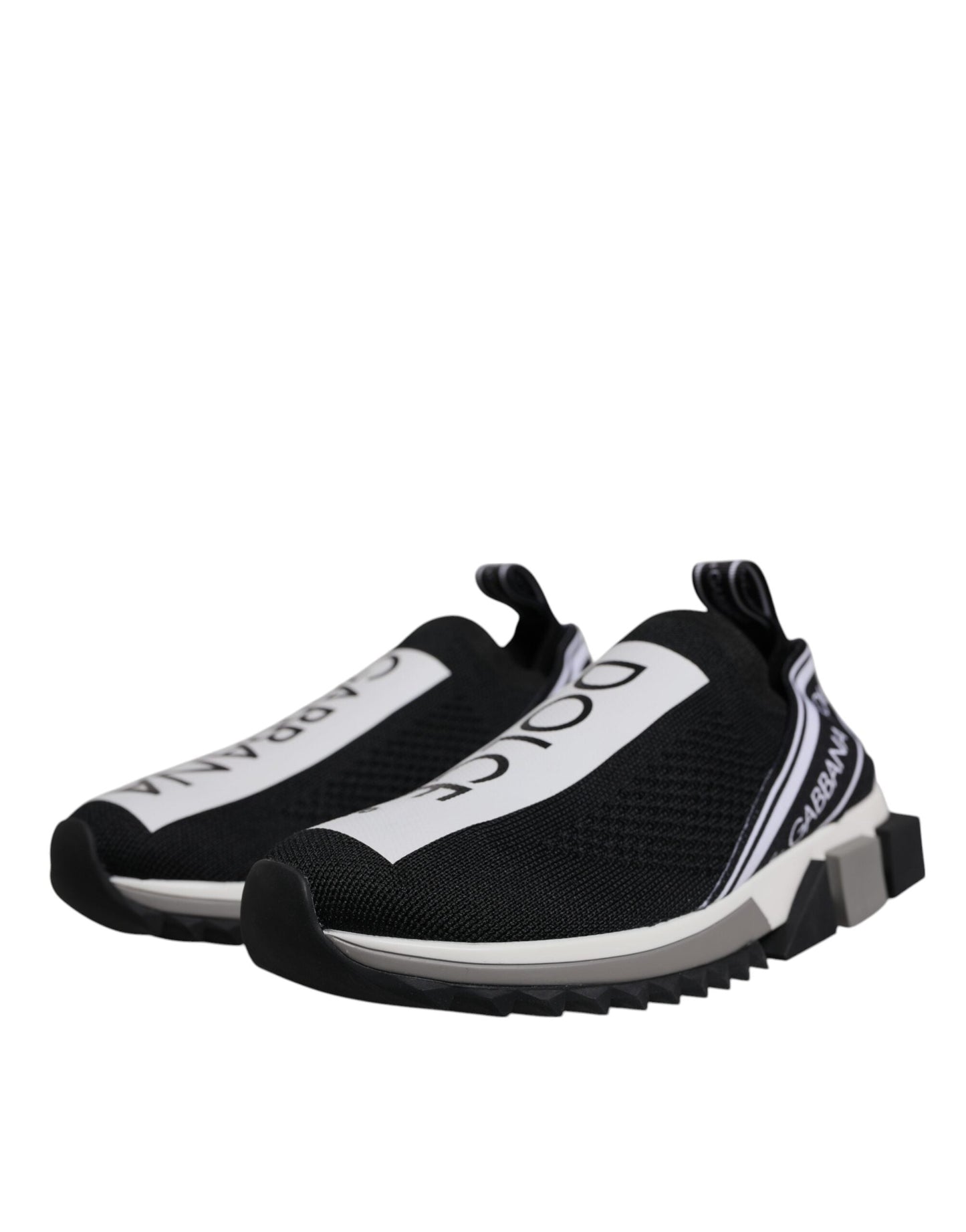 Dolce & Gabbana Black White Slip On Sorrento Sneakers Shoes