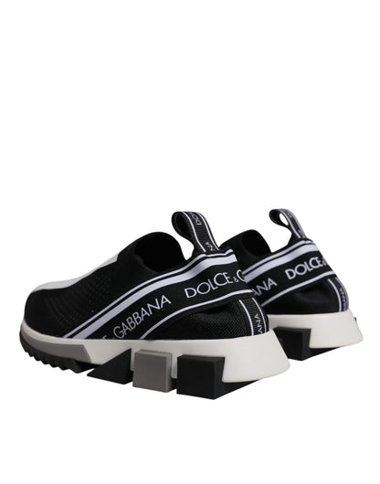 Dolce & Gabbana Black White Slip On Sorrento Sneakers Shoes