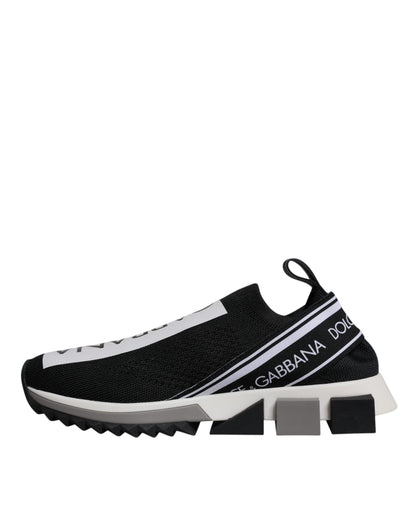 Dolce & Gabbana Black White Slip On Sorrento Sneakers Shoes
