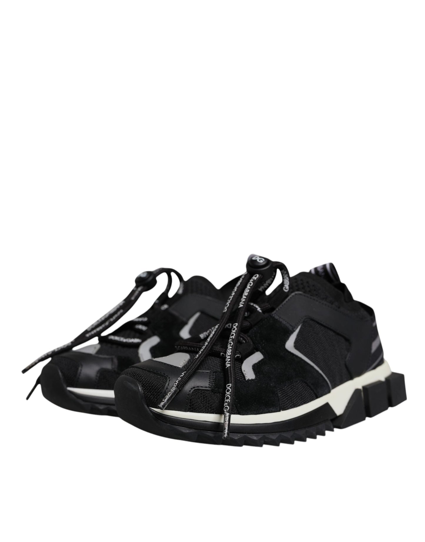 Dolce & Gabbana Black Mesh Sorrento Trekking Sneakers Shoes