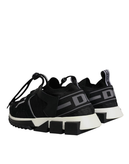 Dolce & Gabbana Black Mesh Sorrento Trekking Sneakers Shoes