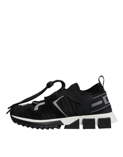 Dolce & Gabbana Black Mesh Sorrento Trekking Sneakers Shoes