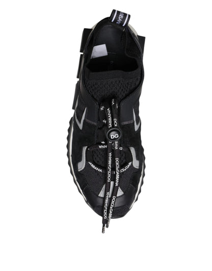 Dolce & Gabbana Black Mesh Sorrento Trekking Sneakers Shoes