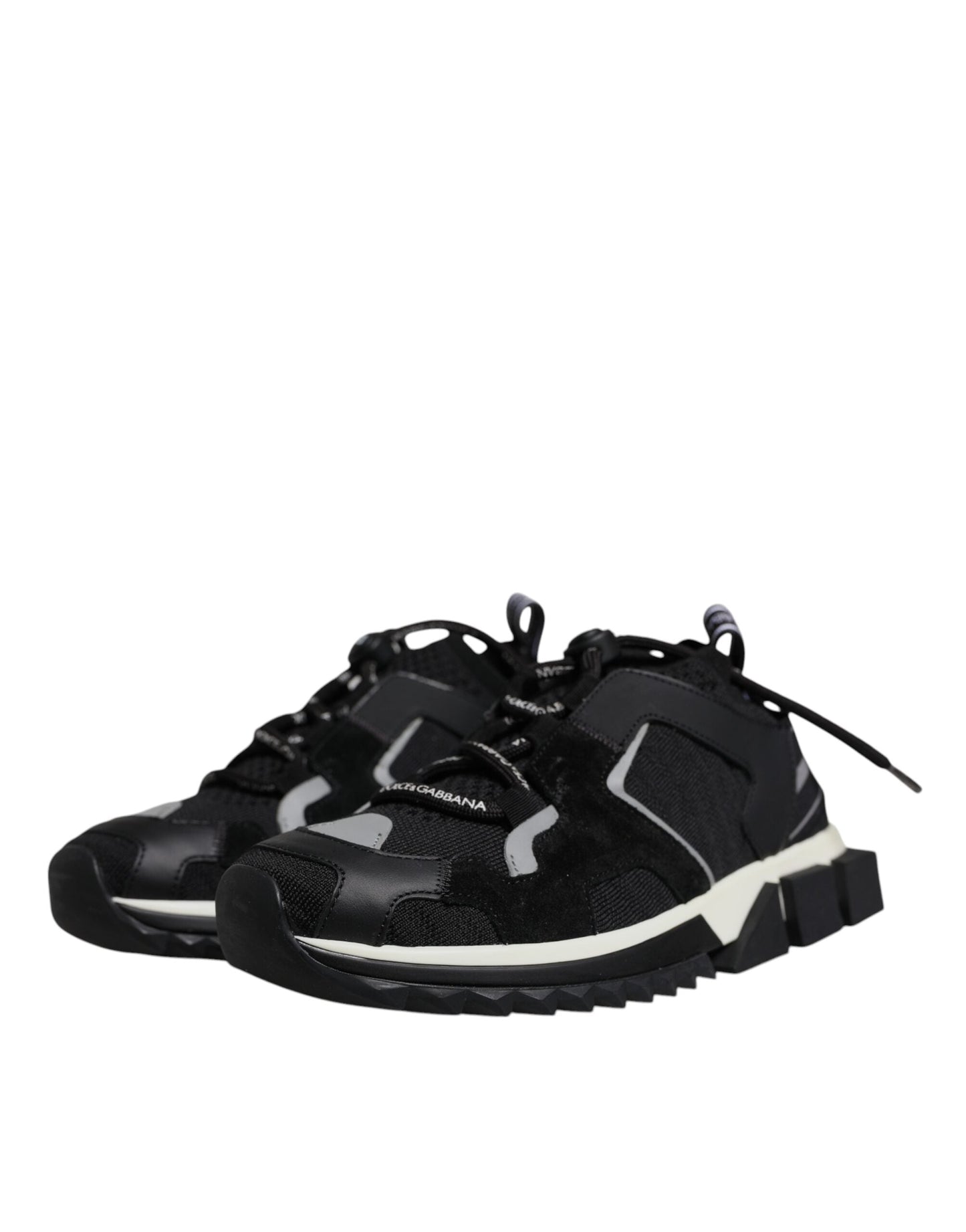 Dolce & Gabbana Black Mesh Sorrento Trekking Sneakers Shoes