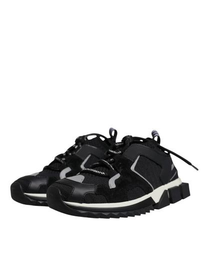 Dolce & Gabbana Black Mesh Sorrento Trekking Sneakers Shoes