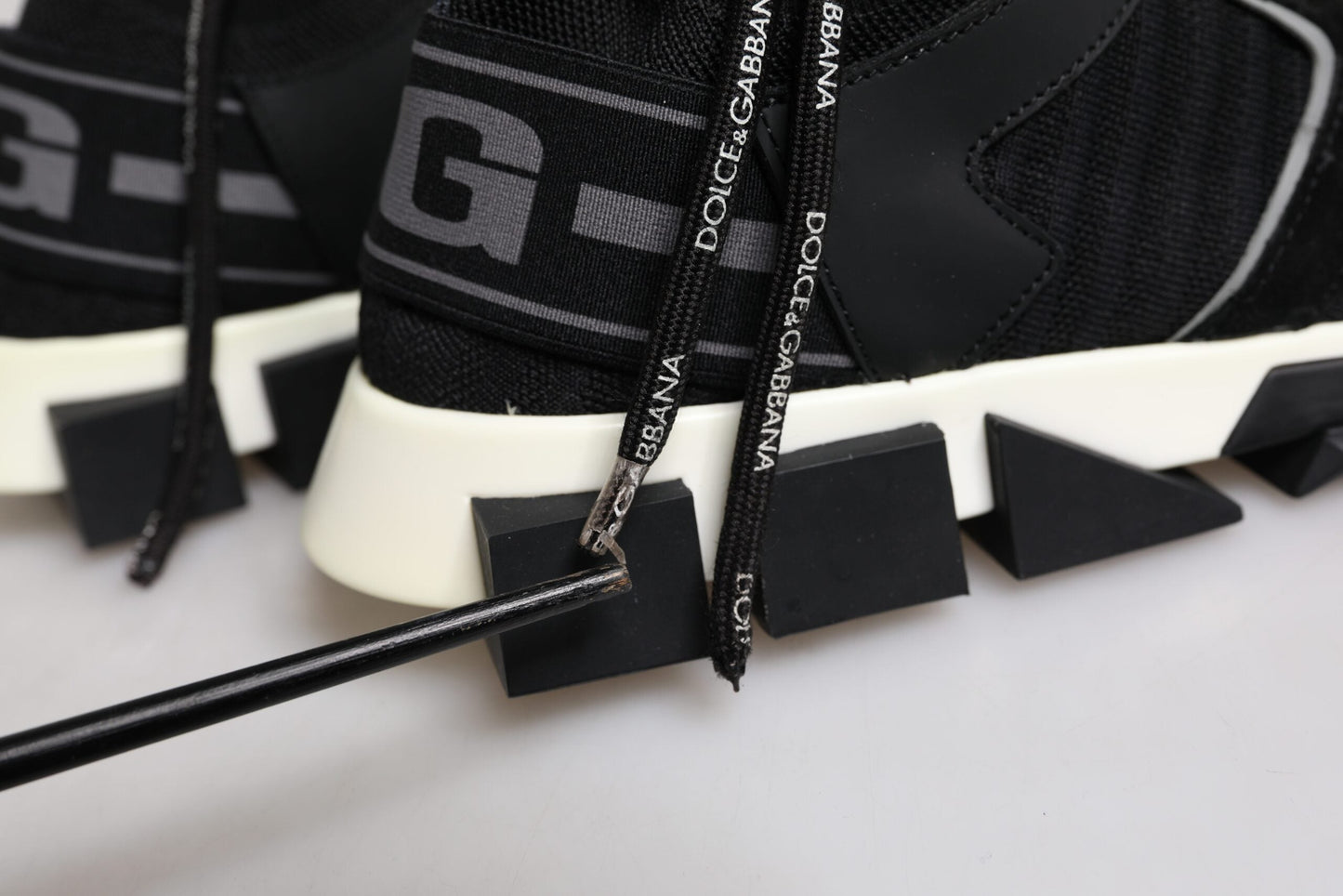 Dolce & Gabbana Black Mesh Sorrento Trekking Sneakers Shoes