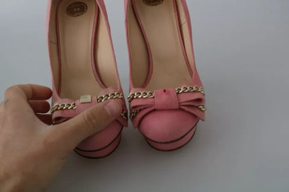 Elisabetta Franchi Pink Bow Stiletto Heel Pumps Shoes