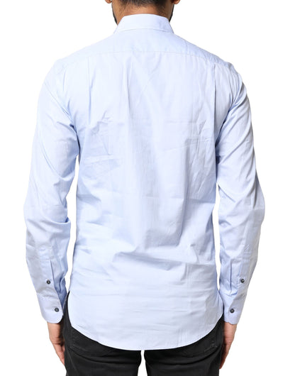 Dolce & Gabbana Light Blue Cotton Long Sleeves Dress Shirt