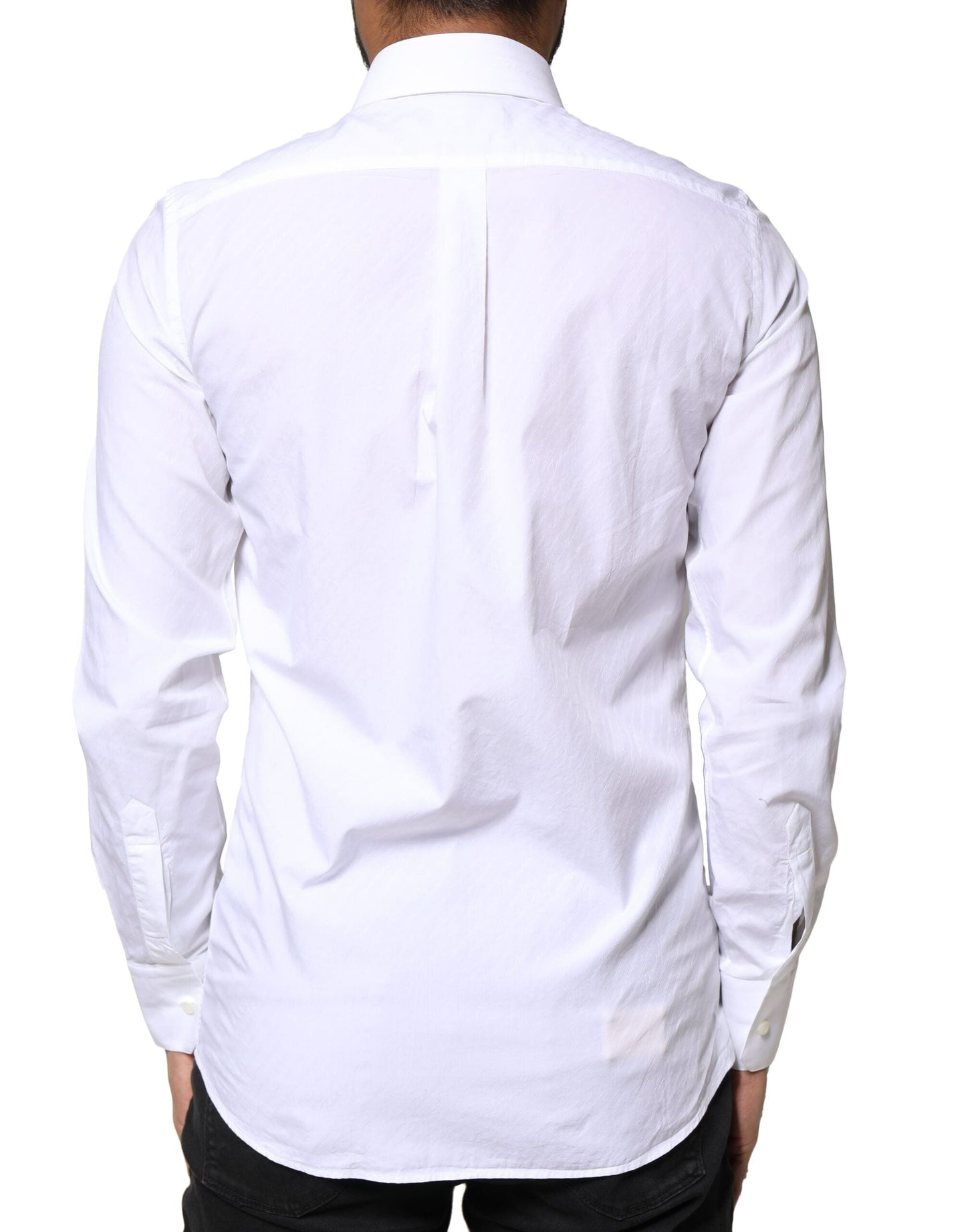 Dolce & Gabbana White Cotton MARTINI Formal Men Dress Shirt