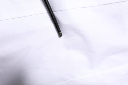 Dolce & Gabbana White GOLD Cotton Poplin Bib Formal Men Dress Shirt