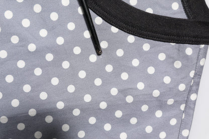 Dolce & Gabbana Gray Polka Dot Pin-Up Print Crew Neck T-shirt